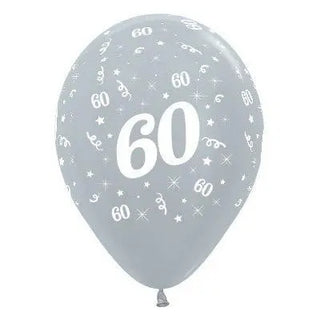 Sempertex | 6 Pack Age 60 Balloons - Satin Pearl Silver