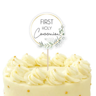 Botanical Celebration First Holy Communion Cake Topper