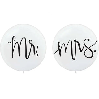 Mr & Mrs Round Giant Latex Balloon Set