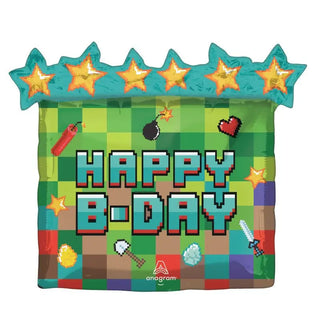 Minecraft TNT Pixel Party SuperShape Foil Balloon | Minecraft Party Supplies NZ