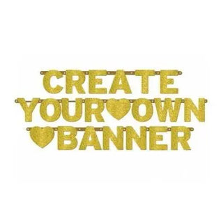 Amscan | Create Your Own Banner Gold Glitter | 