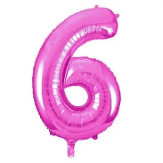Giant Hot Pink Number Foil Balloon - 6 | 6th Birthday Party Theme & Supplies | Meteor