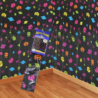 80's Party Backdrop | Space Invaders Decoration | 80's Party Supplies