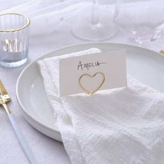 Ginger Ray Modern Luxe | Ginger Ray Modern Luxe Wedding | Ginger Ray Place Card Holders | Gold Wire Heart PlaceCard Holders 
