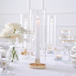 Ginger Ray Modern Luxe | Ginger Ray Modern Luxe Wedding | Ginger Ray Candle Holder | Tall Candle Holder with Base | Hurricane Candle Holder and Candle 