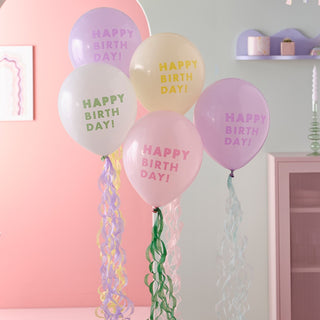 Ginger Ray Pastel Wave Party | Ginger Ray Pastel Party | Ginger Ray Balloons | Pastel Balloons | Ginger Ray Balloon Bouquet | Pastel Happy Birthday Balloons 