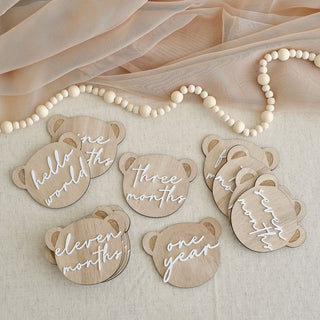 Ginger Ray Baby Shower | Ginger Ray Teddy Bear Baby Shower | Ginger Ray Teddy Bear Party | Teddy Bear Baby Milestone Signs | Baby Shower Milestone Signs