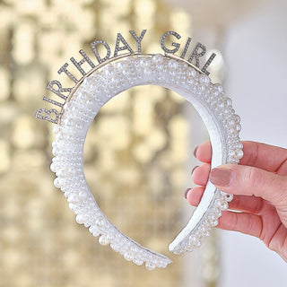 Ginger Ray Birthday Party Accessories | Birthday Girl Headband | Ginger Ray Gold Party | Pearl Headband 