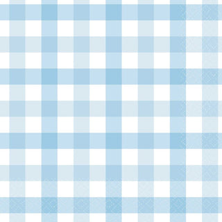 Pastel Blue Gingham Napkins - Lunch 16 Pkt