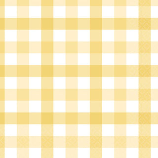 Pastel Yellow Gingham Napkins - Lunch 16 Pkt