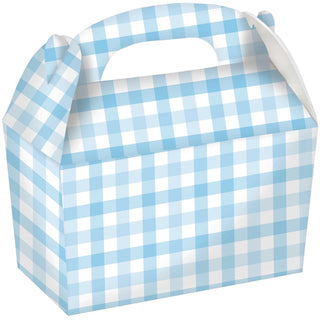 Pastel Blue Gingham Treat Boxes - 4 Pkt