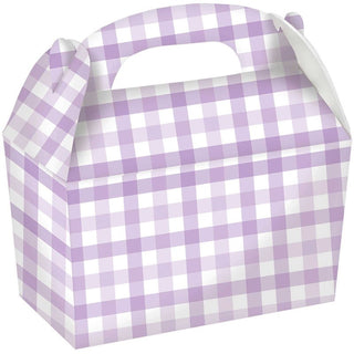 Pastel Purple Gingham Treat Boxes - 4 Pkt