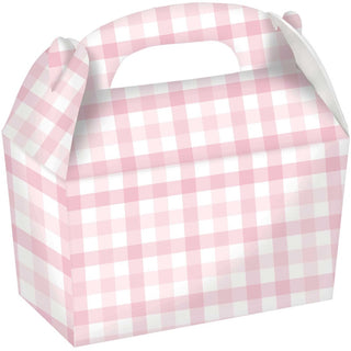 Pastel Pink Gingham Treat Boxes - 4 Pkt