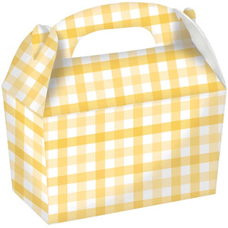 Pastel Yellow Gingham Treat Boxes - 4 Pkt