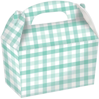 Pastel Mint Gingham Treat Boxes - 4 Pkt