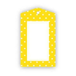 Sambellina Tags - Yellow with White Polka Dot | Baby Shower Party Theme & Supplies