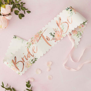Ginger Ray Floral Hen Party Bride to Be Sash | Bridal Shower Party Theme & Supplies | Ginger Ray