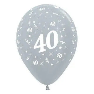 Sempertex | 6 Pack Age 40 Balloons - Satin Pearl Silver
