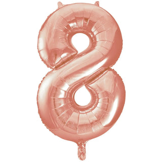 Meteor | Giant Rose Gold Number Foil Balloon - 8