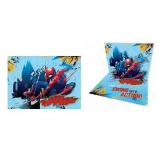 Spiderman Birthday Card - Red Blue Yellow Paper Pop up Card