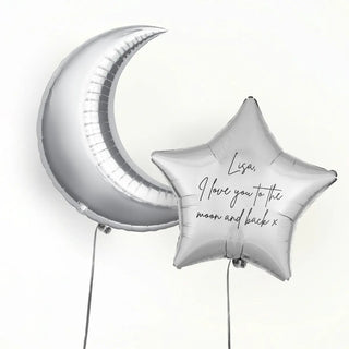 To the Moon and Back Personalised Foil Duo by Pop Balloons
