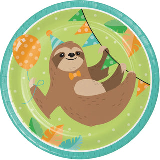 Creative Converting | Sloth Party Plates - Dinner  | Sloth Party Theme & Supplies