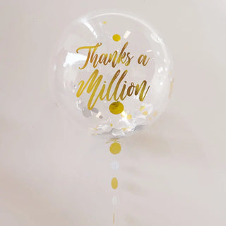 Personalised Gold Confetti Thanks a Million Bubble Balloon
