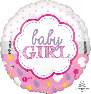 Baby Girl Round Foil Balloon