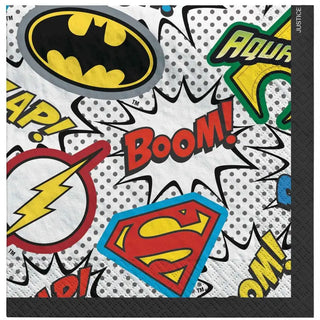 Justice League Heroes Unite Beverage Napkins | Justice League Party Supplies