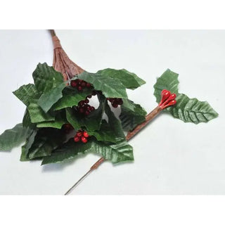 Mini Christmas Holly Spray - Pack of 12