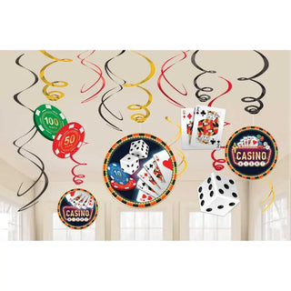 Casino Hanging Swirl Decorations | Casino Party Theme & Supplies | Amscan