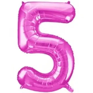 Giant Hot Pink Number Foil Balloon - 5 | 5th Birthday Party Theme & Supplies | Meteor