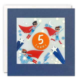 James Ellis | 5 Today Super Hero Shakies Card | Superhero Party Supplies NZ