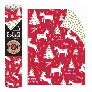 Red & White Reindeer Christmas Wrapping Paper