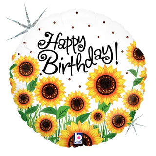 Sunflower Happy Birthday Balloon | Floral Party Supplies