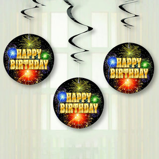 Birthday Decorations | Hanging Swirl Decorations | Firework Party 