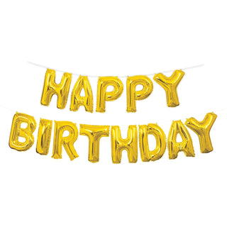 Gold Happy Birthday Balloon Banner Kit