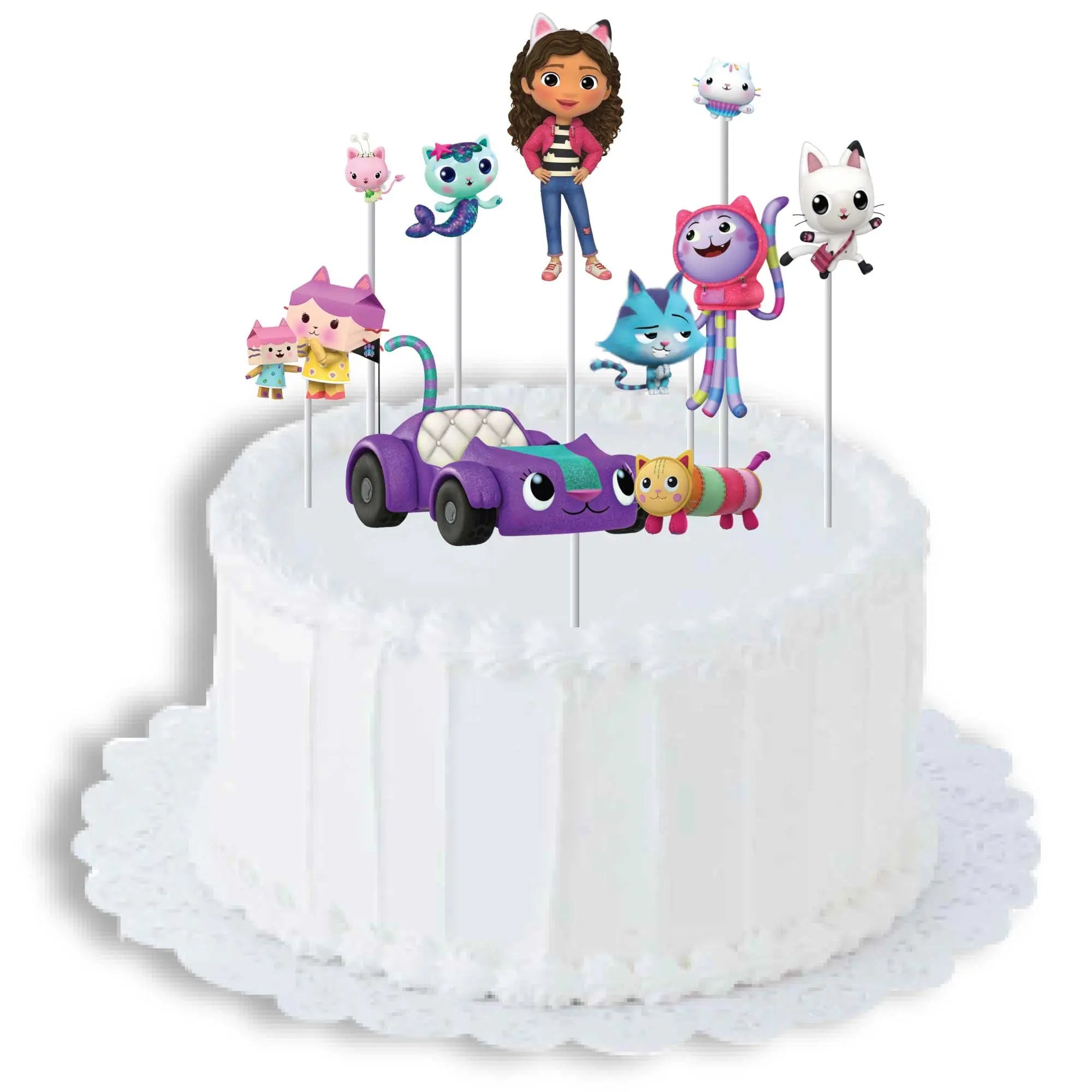 Gabby's Dollhouse Fondant Cake Toppers Cat Characters Cake Topper