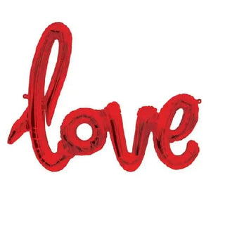 Artwrap | Red Script Foil Balloon Phrase - Love | Valentines Day Party Theme & Supplies