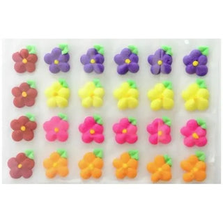Starline | Icing Drop Flowers with Leaf 19mm Edible Decorations - Mix