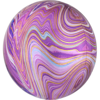 Marblez Orbz Foil Balloon - Purple | Marble Party Theme & Supplies | Anagram