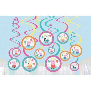 Peppa Pig Confetti Party Spiral Swirls Hanging Decoration
