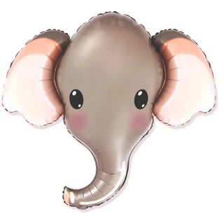 Grey Baby Elephant Head SuperShape Foil Balloon