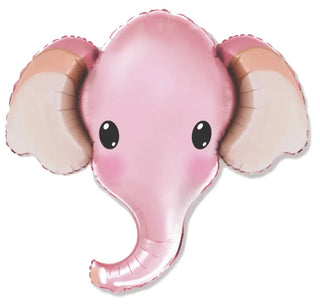 Pink Baby Elephant Head SuperShape Foil Balloon