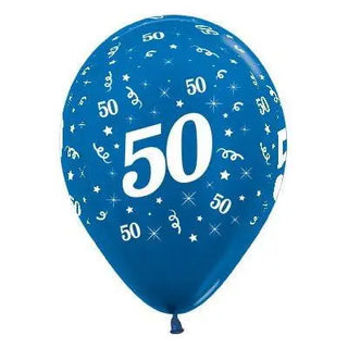 Sempertex | 6 Pack Age 50 Balloons - Metallic Blue