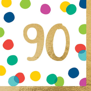 Rainbow 90th Birthday Napkins | 16th Birthday Party Supplies