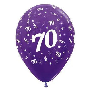 Sempertex | 6 Pack Age 70 Balloons - Metallic Purple