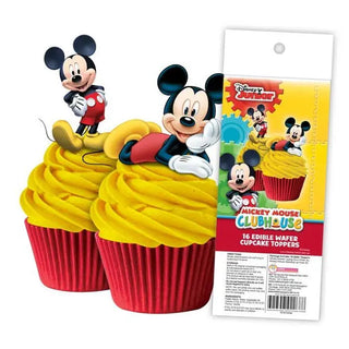 Mickey Mouse Edible Wafer Cupcake Toppers | Mickey Mouse Party Supplies