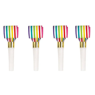 Unique | Rainbow Stripe Blowouts 6 pack | Rainbow party supplies