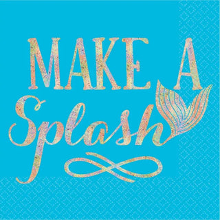 Amscan | Mermaid Wishes Make a Splash Napkins - Beverage | Mermaid Party Theme & Supplies